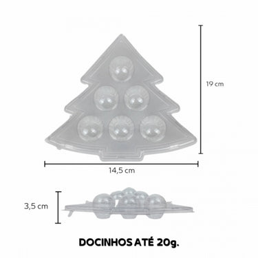 Caja para caramelos en forma de árbol de Navidad transparente/oro 6 cavidades (5 unidades)
